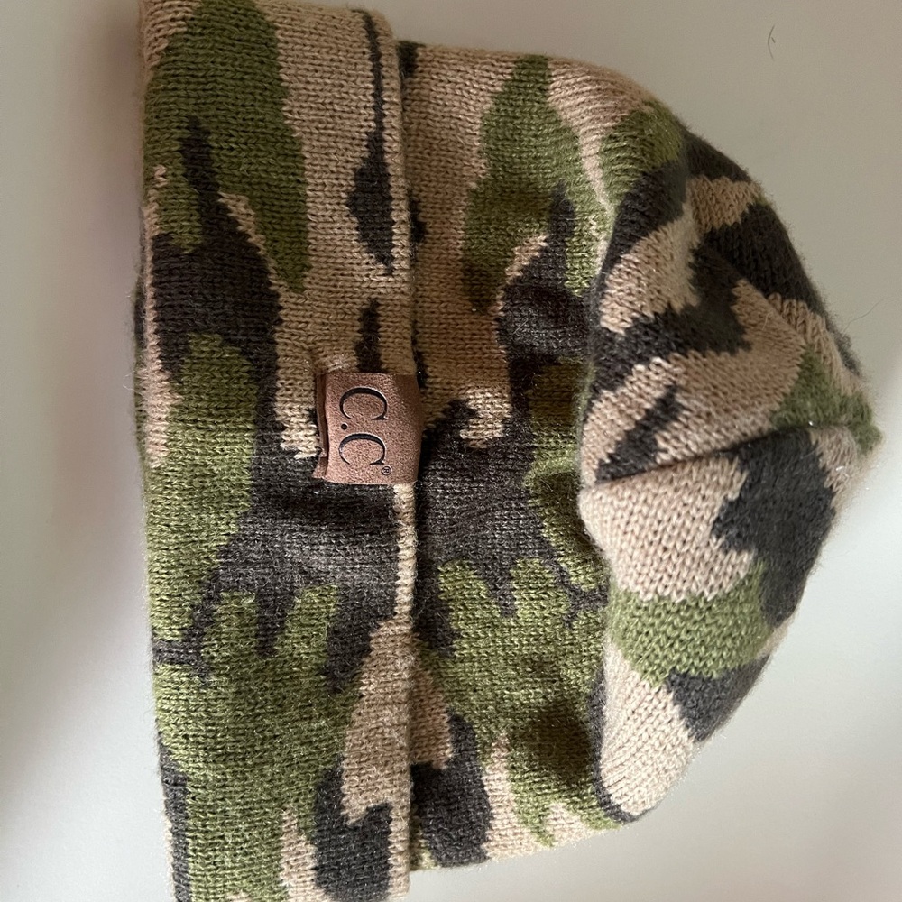 C.C Camouflage Beanie Hat - Picture 2 of 2